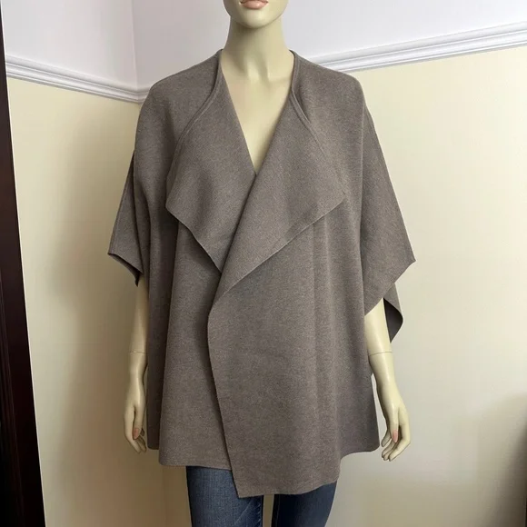 MASSIMO DUTTI taupe brown oversized cardigan - Picture 2 of 13